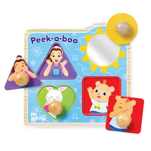 Ms. Rachel Wooden Peek-a-Boo Jumbo Peg Puzzle – 4 Pieces