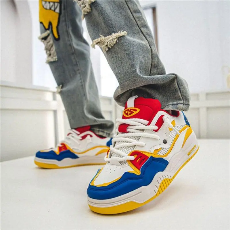 Men's Casual Trainers - 4-Season Style, Footwear Fashion, PU Upper, Small Size White Athletic Running Shoes, Father's Day Gift, Laces Casual Trainers, Streetwear Shoes