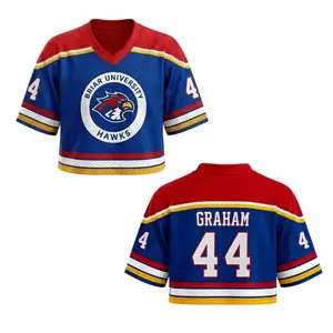 Graham 44 Crop Mesh Jersey, Di Lautentis Romance Inspired Malone's BookTok Reader Jersey Gift, Bookish Apparel, Custom Briar University Jersey Shirt, Briar University Hockey Jersey