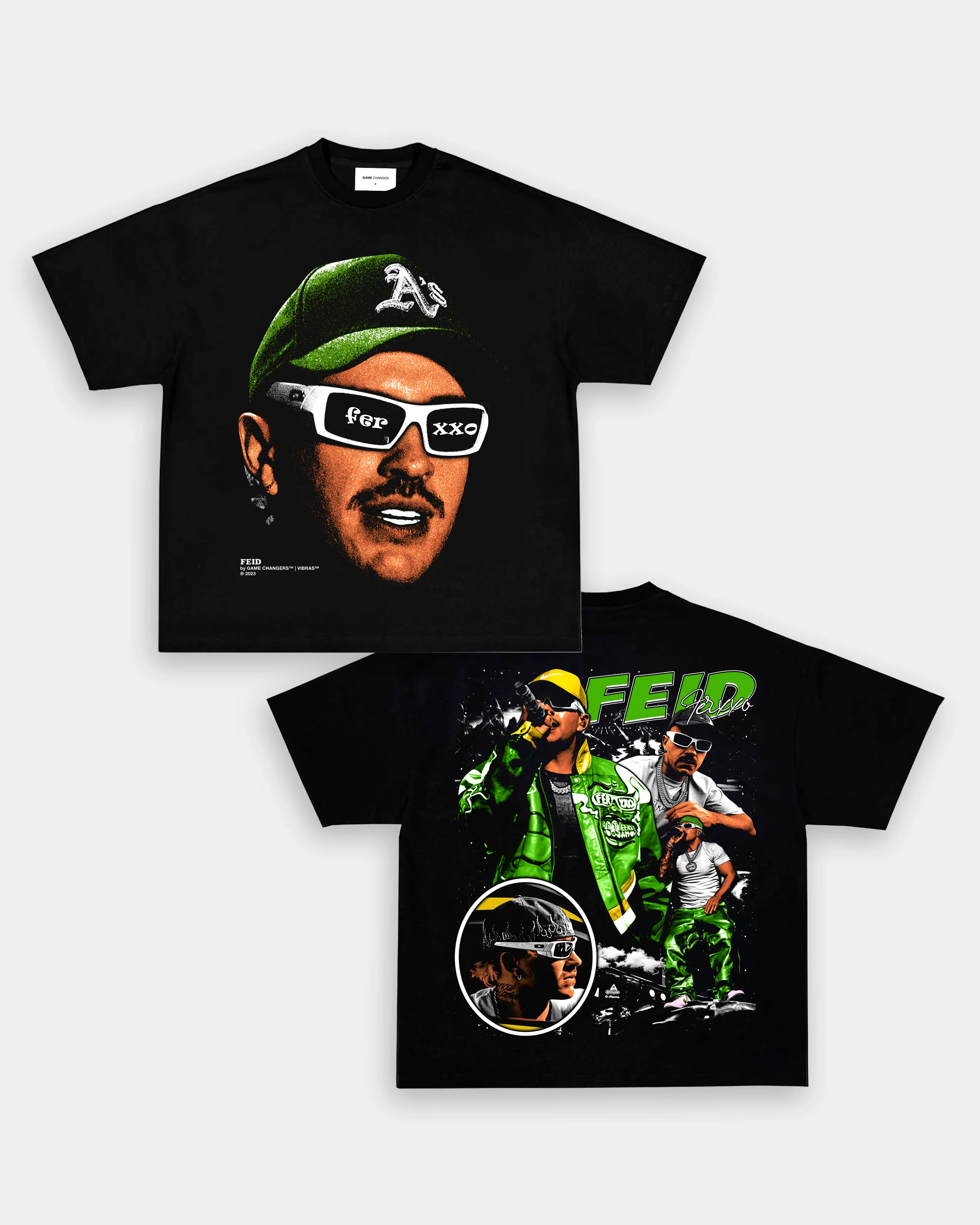 FEID V3 TEE  - Double Sided Prints - Vintage Graphic - Unisex Heavy Cotton Tee  - Casual Classic T-Shirt