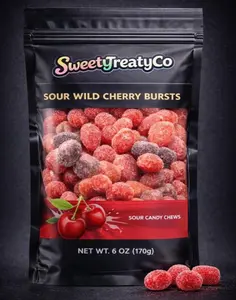 Sweetytreatyco Sour Wild Cherry Gusher Bursts 6OZ Viral Candy - Sweet & Sour Fruit Snack