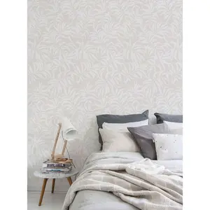 Tropical Palm Leaves Solid Pastel Wallpaper - Peel and Stick