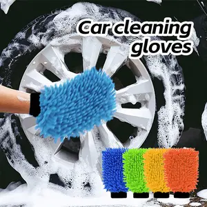 Car Cleaning Glove, Double-sided Car Wash Mitt, Thick Car Cleaning Mitt, Anti-scratch Car Cleaning Tool, Home Kitchen Plush Glove Tool