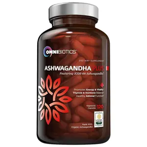 OmniBiotics Organic Ashwagandha 1300mg – Featuring KSM-66 Root Extract – Max Strength for Stress, Calm Energy & Muscle Recovery – 120 Vegan Capsules – Non-GMO