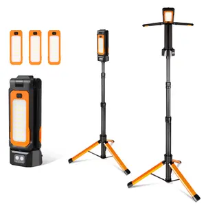 Father's Day Gift-CuLiDing Rechargeable Camping Light with Stand, 67" Tall Portable Cordless, Multiple adjustable lumens, 4000K/6500K Dimmable with Detachable Tripod for Outdoor work, Emergency, Camping, Fishing, Garage