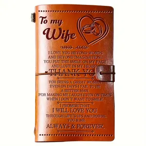 Modern Faux Leather Hardcover Refillable Diary Journal - 1pc, 140 Pages, Husband’s Anniversary Wedding Gift for Wife, Office Stationery Notebook, Hardcover Notebooks, Diaries Journals