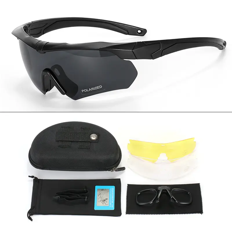 Military Enthusiast CS Glasses Polarized UV Protection Tactical Shooting Goggles Windproof Sandproof Outdoor Sports Goggles simple style sunglass