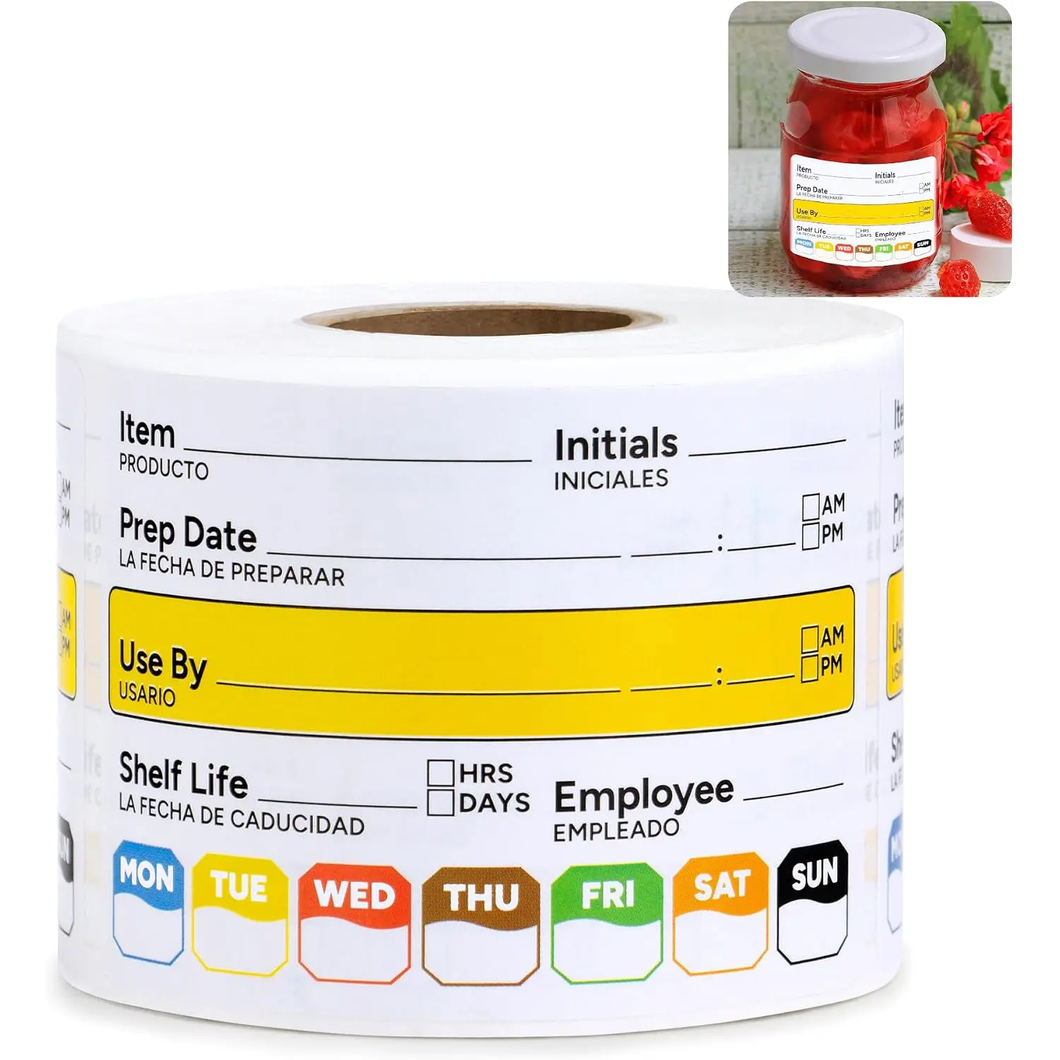 MFLABEL 495 Pcs Restaurant-Grade Shelf Life Food Rotation Labels, 2”x3” Self-Adhesive Removable Vinyl Freezer Stickers, Ideal for Reusable Containers, Food Safety Date Labels