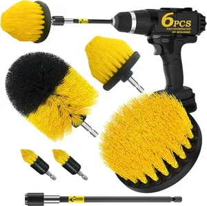 6Pack Drill Brush ，Extended Long Attachment Set All Purpose for Crevice Cleaning Brush,Bathroom, Grout, Floor, Tub, Shower, Kitchen and Car，Corner