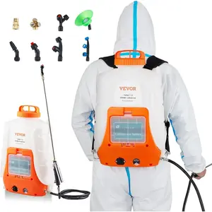 VEVOR Battery Powered Backpack Sprayer, 0 - 90 PSI Adjustable Pressure, 4 Gallon Tank, Back Pack Sprayer with 8 Nozzles and 2 Wands, 12V 8Ah Battery, Wide Mouth Lid for Weeding, Spraying, CleaningVEVOR Super Brand Day