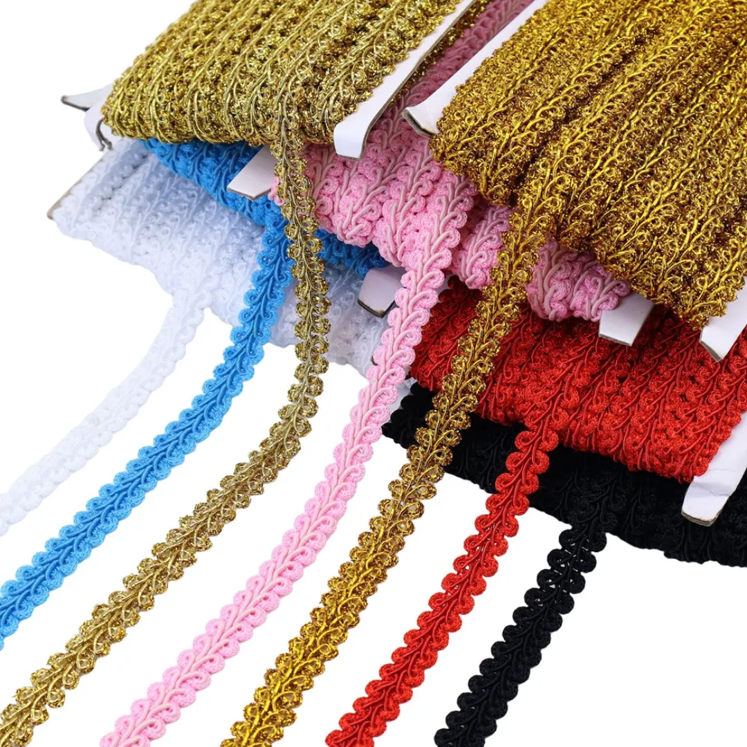 18-Yard Solid Color Wavy Gimp Braid Trim - Textile Sewing Accessory for Elegant Movement, Pillow Decor Boost, Room Decor, DIY Sewing Projects, Elegant Trim & Embellishments