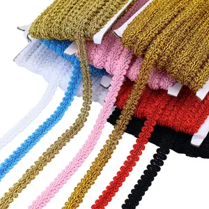 18-Yard Solid Color Gimp Braid Trim for DIY Sewing Pillow Home Décor Crafts Curtains Cosplay Costumes Elegant Ribbon Lace