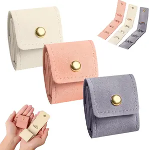 Classic 3-Piece Mini Travel Collapsible Storage Organizer Set - Buckle-Equipped Bag, Collapsible Box, Lightweight Portable Small Case for Earrings, Rings, Boxes