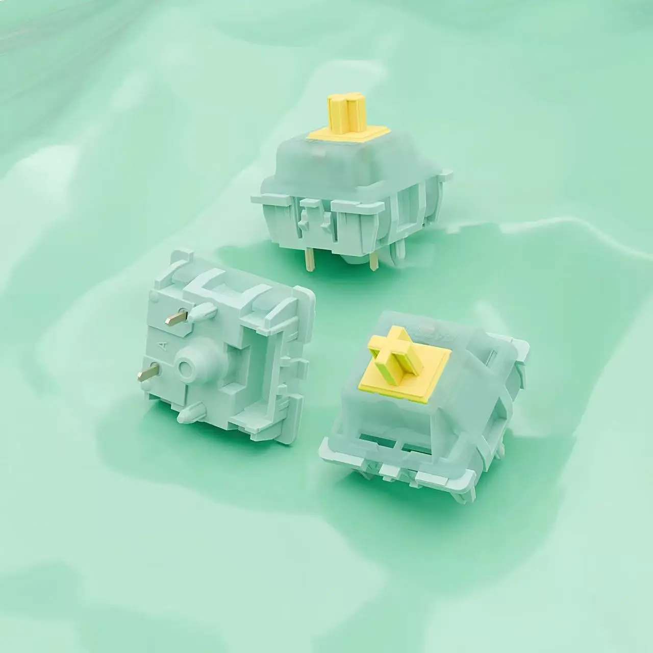 GATERON Goldenrod Yellow Pro Linear Switch Set – 55gf Operating Force, 2.0mm Pre-travel, 4.0mm Total Travel, POM Stem, Nylon Top, Thermoplastic Bottom, 16.5mm Spring, Plug-in LED, Pre-lubed, 5-Pin