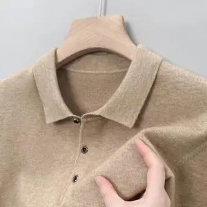 Men's sweater Soft Cashmere Sweater Men's Clothing Tops Autumn Winter Male Business Casual Polo Collar Knitted Pullover Spring
