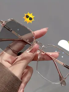 Unisex Square Frame Glasses, Pure Campus Style, Casual Fashion Eyewear, Suitable for Daily Wear, All Seasons, 1pc Universal Design, Trendy Casual Glasses