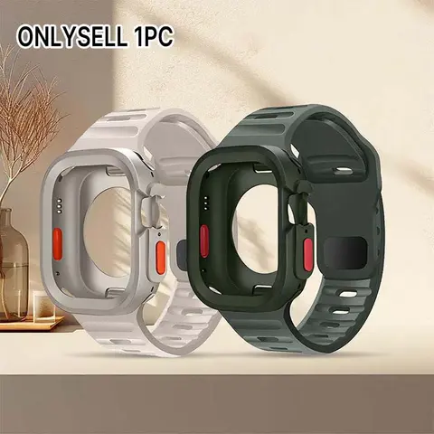 Smart Watch Band with Watch Case, 1 Count Soft Comfortable Watch Band with Watch Case, Wearable Accessories Compatible with Apple Watch Ultra 2 1 SE, Smart Watch Straps, Smartwatch Accessories