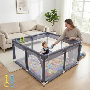 RsenFremior Kid Activity Center,Large Sturdy Breathable Baby Playpen,Breathable Mesh Baby Playpen for Newborn Baby Essential Gift,baby Toy with Baby Gate for Newborn Boy Girl