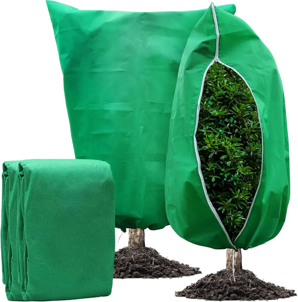 Garden Plant Frost Protection Cover - Zippered Winter Blanket for Outdoor Shrubs, Home Improvement Garden Supplies