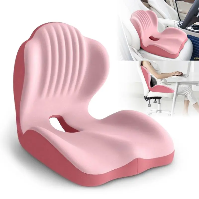 Non-Slip Memory Foam Seat Skin-Friendly Extended Zipper Easy Remove Wash Back Support Cushion Comfy Chair Adjustable Chair Breathable Cloth Leg Pain Mesh
