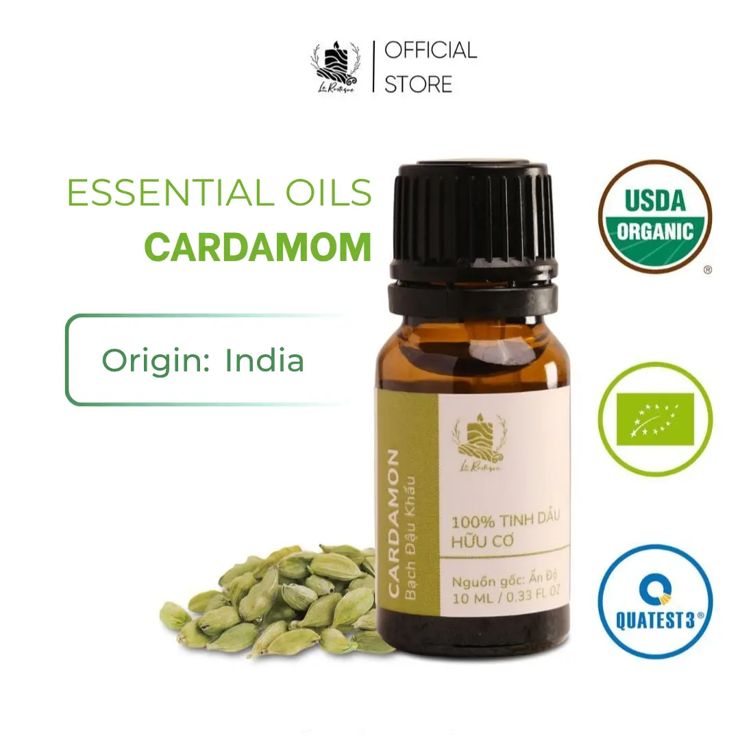 Organic Cardamom Essential Oil - 100% Pure Natural - India Origin - Wellness Aromatherapy - Le Rustique Healthcare Therapeutic