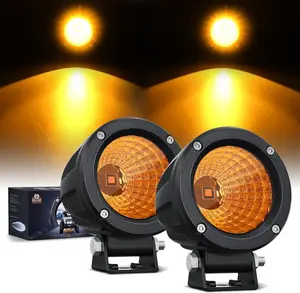 Nilight Amber Led Light Pods 2PCS 3Inch Flood Round Led Offroad Fog Light Built-in EMC Driving Lights Auxiliary Light for Motorcycle SUV ATV Truck Boat Tractor Forklift Vehicle  dealsforyoudays