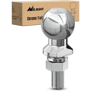 Nilight Chrome Finish 2-Inch Trailer Hitch Ball, 3500 lbs Capacity, 3/4 x 1-3/4-Inch Shank, Hot-Forged Steel, Includes Hardware, Universal Fit for Pickups/SUVs, Automotive Repair Accessory