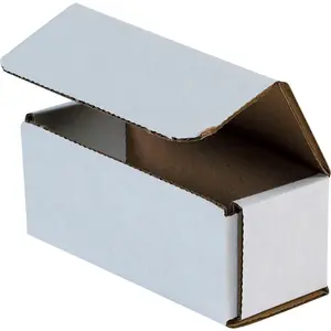 Global Industrial B40155 200#/ECT-32 Cardboard Mailers - 5x2x2 in, Double-Wall White, Super Strong Yet Lightweight, Crush Resistant, Double Walls of Protection, Pack of 50, No Tape/Staples/Glue Needed, Postage-Saving Office Postal Supplies