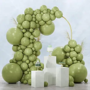 PartyWoo Sage Green Balloons 128pcs Different Sizes of 18 12 10 5 Inch Olive Boho Green Latex Balloon Arch Kit for Wedding Birthday Dinosaur Jungle Golf Football Theme Party Decorations Green-F11