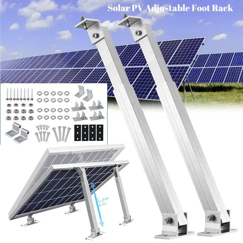 2PACK Heavy-Duty Aluminum Alloy Roof Mounting Brackets for Solar Panels, Adjustable Lifting Brackets & Front/Rear Ft, 15°-30° Angle Adjustment