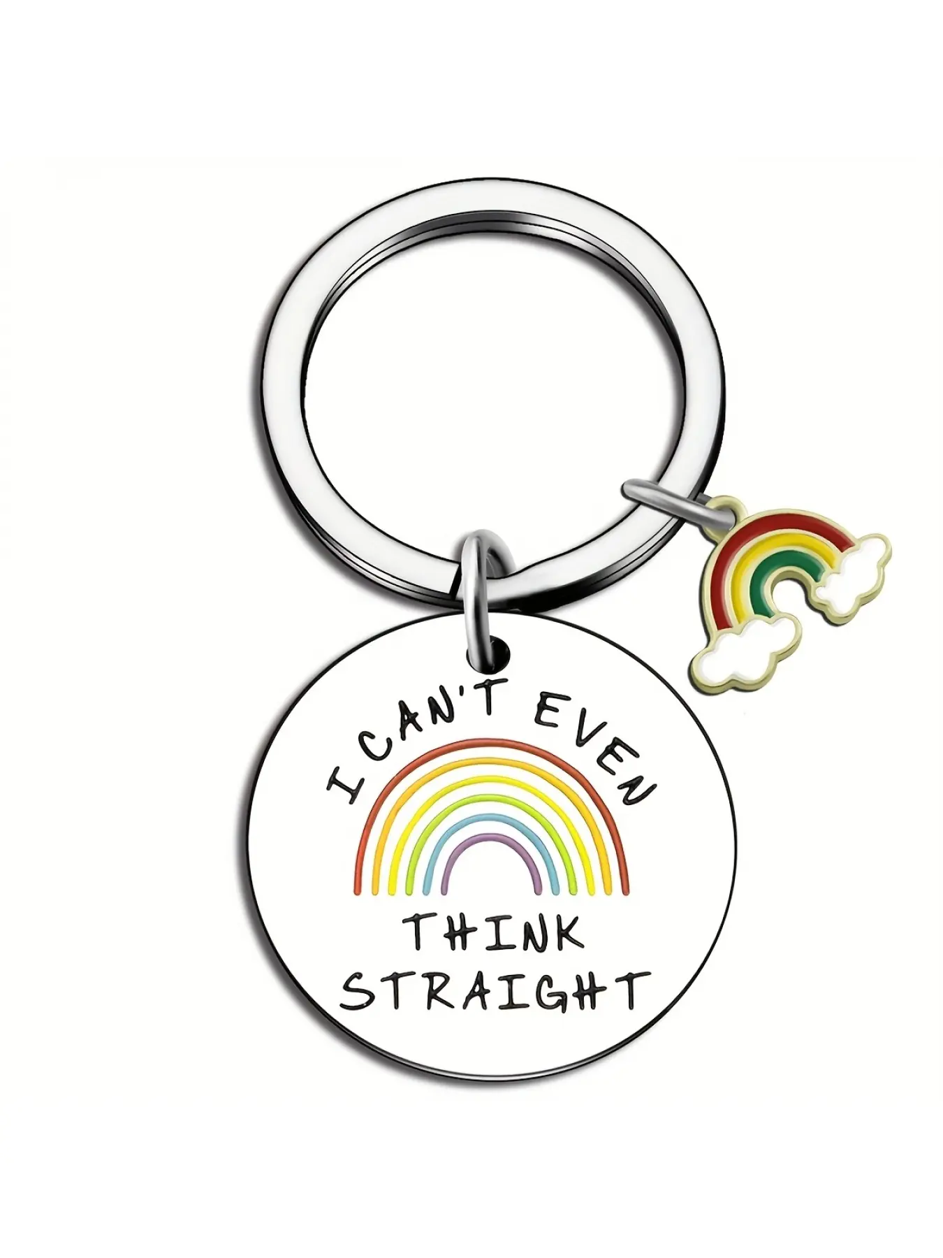 1pc Stainless Steel Round Brand Gay Keychain Pride of Homosexuality Gift Valentine's Day Keychain