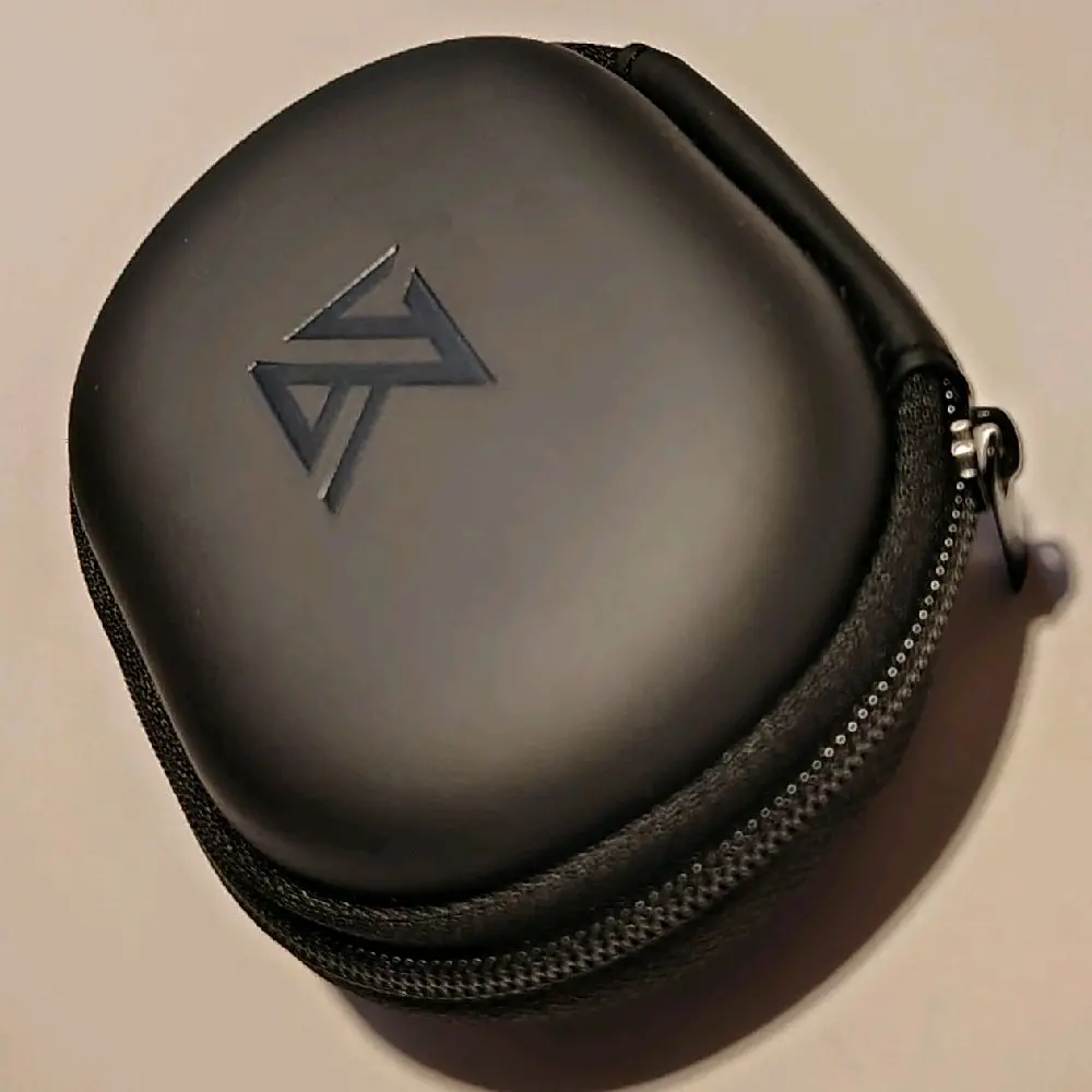 KZ Zippered Earphone Case - Compact Oval Pouch with Mesh Pocket for IEM Storage