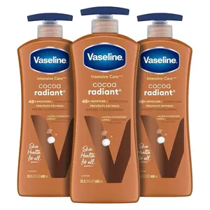 Unilever Vaseline Intensive Care Cocoa Radiant Lotion for Dry Skin, 20.3 Oz, Pack of 3 - Body Care