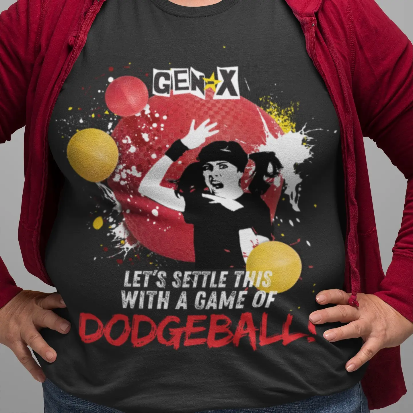 JennXStudios Dodgeball Chick Graphic T-Shirt Gen X