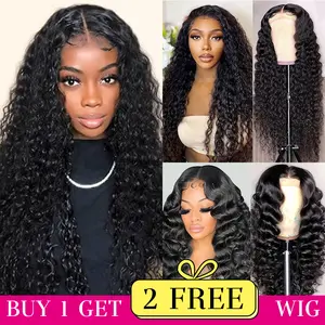 [Combo sale 24"&22"&22"] buy 1 get 3 wig' 13x4 Curly Wave Hair Lace Front Wigs Human Hair Hair Pre Plucked HD Transparent Lace Frontal Human Hair Wigs 180% Density