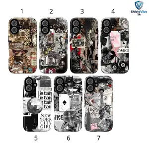 [ShieldVibe 14] Urban Chic Collages Y2K Baddie Aesthetics Tough Case for iPhone 17 16 15 14 13 12 11 Pro Max Plus XR XS 8 7 SE Dramatic Leopard Glam Dual Layer Shockproof Protective Cover