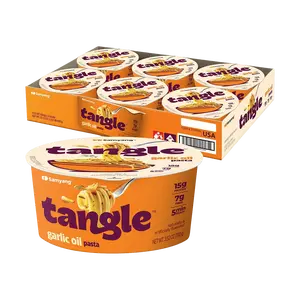 SAMYANG TANGLE Garlic Olive Oil Pasta - 6 Bowls (100g Each) | Low-Calorie High Protein Instant Noodles | Popular New Arrival | Costco Style