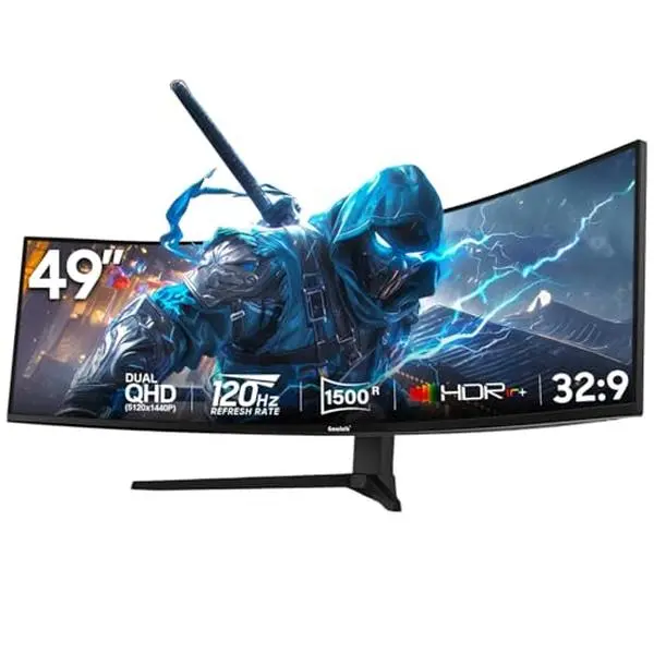 Gawfolk 49" Super Ultrawide Gaming Monitor 120Hz 5K Curved Screen Dual QHD 5120x1440 PBP/PIP Height Adjustable RGB,back to school,back to school haul