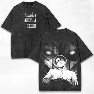 Levi Ackerman x Attack on Titan + Humanity’s Strongest Soldier Print + Heavy Cotton Tee + Collector Streetwear Drop