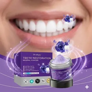 Oralhoe Gentle Teeth Whitening Powder 50g - Mineral Powder for Teeth Restoration & Stain Removal, Whiten Teeth & Protect Gums, Color Corrector for Daily Oral Hygiene Enhancement, Fresh Breath