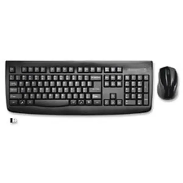 Kensington Pro Fit Wireless Desktop Keyboard & Mouse Combo - Compact Nano Receiver, Ambidextrous Design, 1000 DPI Sensor, Thin Membrane, Cable-Free, Flexible Productivity Tools, Bundle for Windows PC, Bundle Keyboard & Mouse Combos