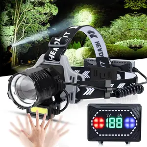 Rechargeable LED Headlamp, 120000 Lumens Super Bright Headlamp Flashlight with Motion Sensor, 8 Modes, 135?Adjustable, IPX7   Lamp for Camping, Running, Climbing, Hiing