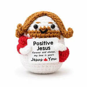 Blessed and Unique Handmade Crocheted Christian Figurine of Jesus， Uplifting Religious Keepsake and Stress-Relief Desk Friend for Faith-Based Support and Inspiration.