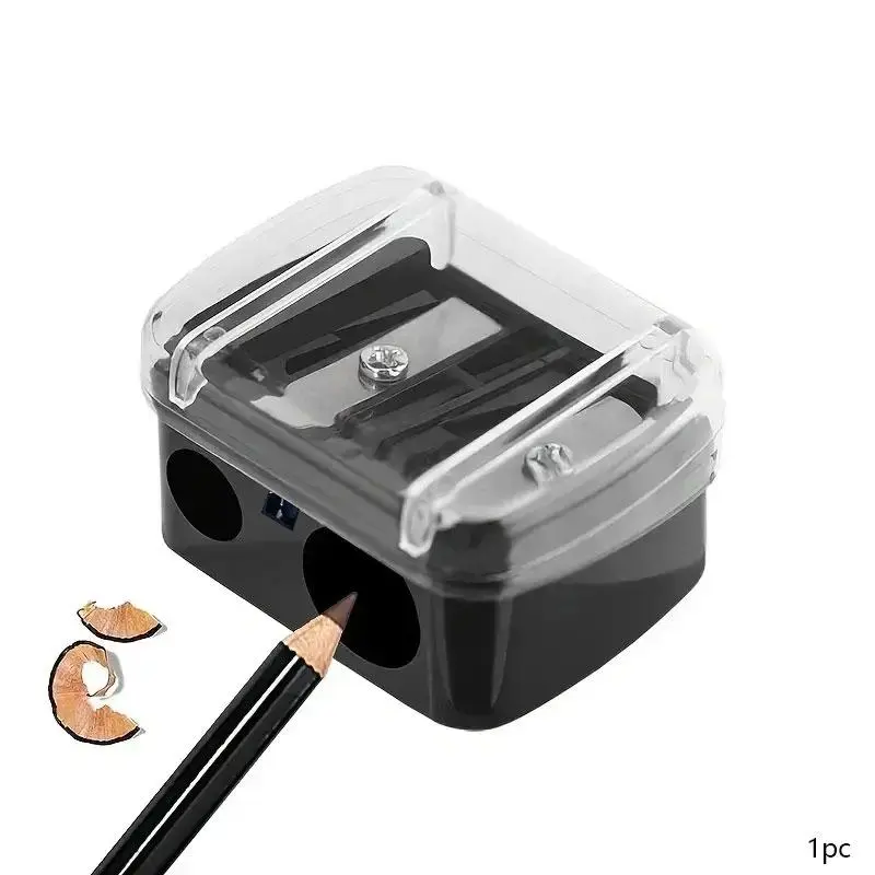 Double-Hole Manual Pencil Sharpener, 1 Pc Portable Pencil Sharpener, Stationery Supply, Art Supplies, Office Stationery Supplies, Desk Supplies