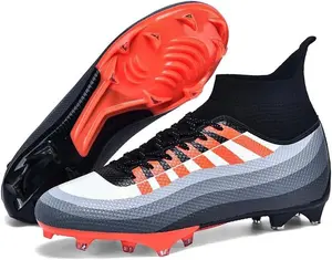 Soccer Cleats for Mens Womens Lace-Up Outdoor Professional Training Turf Football Boots High Ankle Baseball Shoes Unisex Soccer and Football Cleats Unisex Soccer Football Cleats Lightweight Breathable High Top Football Shoes