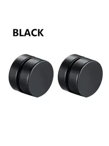 1 pairs No Piercing Earrings Titanium Steel Clip-on Fake Earring Round Ear Clip For Women Men Punk Party Fashion Sexy Jewelry
