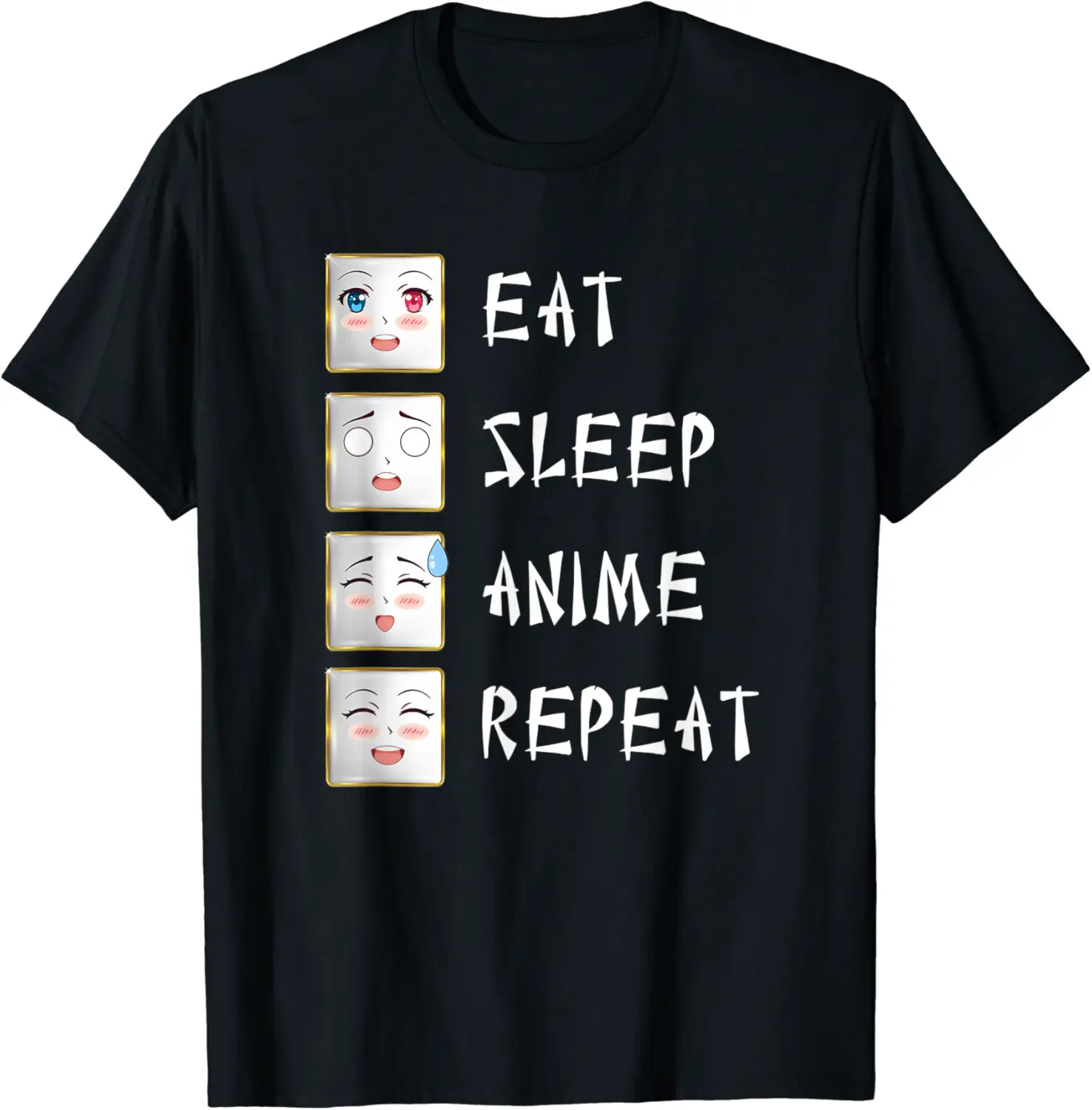 Eat Sleep Anime Repeat, fun Japan Manga T-Shirt - Elizabethtej Shop 57B09B526NGF