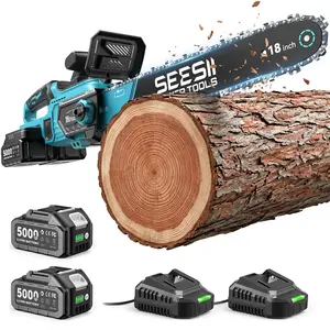【Summer Vibes】SEESII 18 Inch Chainsaw Cordless, 80V(40V*2) Battery Powered, Compact Chain saw with  30 FT/S Powerful Cutting, Auto Oiler & Long Battery Life For Wood/Tree Cutting, Pruning, Yardwork Pro Use M18 Ace CS18