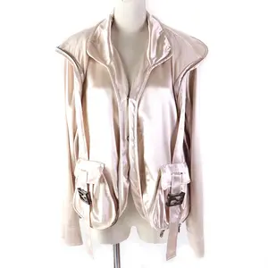 Pre-owned FENDI Satin Small Leather Goods Rayon Padded Jacket Women