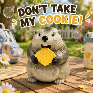 Funny Squeeze Toy - Screaming Groundhog Fidget - Stress Reliever, Gag Gift, & Desk Decor Figurine